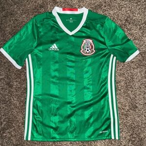 Adidas Mexico Green Soccer Jersey with White Trim